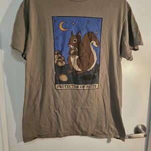 Brown Graphic Tee - Protector of Nuts